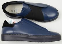 ●LANVIN en Bleuランバンオンブルースリッポン カジュアルレザースニーカー(86476,ブラック/ネイビー,26.5,抗ウィルス・抗菌加工)新品_画像2