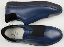 ●LANVIN en Bleuランバンオンブルースリッポン カジュアルレザースニーカー(86476,ブラック/ネイビー,26.5,抗ウィルス・抗菌加工)新品_画像3