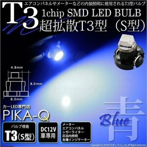 T3 1chip SMD LED S型 ブルー 入数1個 メーターランプ エアコンランプ シガーライターランプ 灰皿内照明等 1-A1-2