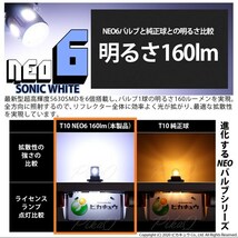 ニッサン NV350 キャラバン (E26系 後期] 対応 LED ライセンスランプ T10 HYPER NEO 6 160lm ソニックホワイト 2個 11-H-9_画像3