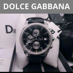 定価9万円　DOLCE&GABBANA　腕時計　D&G　メンズ　ブラック　動作品