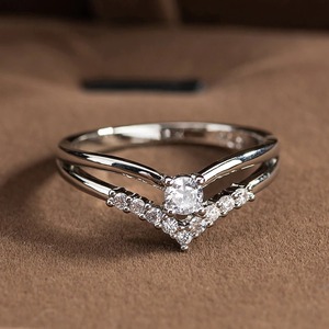 S925 CZ diamond zirconia ring lady's ring anonymity delivery free shipping 