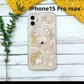 新作☆iPhone15 Pro Max スマホケース 猫 シリコン