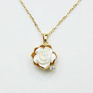金ネックレス Ladies necklace 47㎝ ゴールド レディースネックレス ギフト プレゼント 花型 333