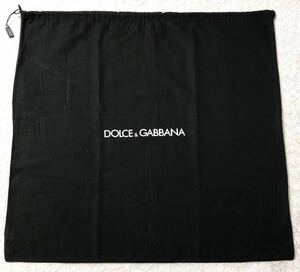 ドルチェ＆ガッバーナ「DOLCE&GABBANA」バッグ用保存袋（3240) 正規品 付属品 内袋 布袋 巾着袋 布製 60×56cm 特大サイズ ブラック 