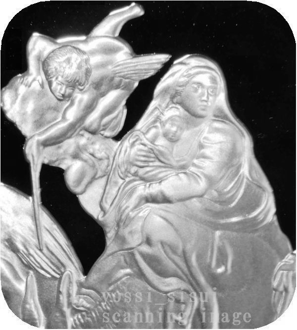 レア 希少品 世界の偉大な画家 ルーベンス 絵画 イエス キリスト教 マタイ福音書 聖母マリア 純銀製 Silver925 メダル コイン コレクション, 金属工芸, 銀製, その他
