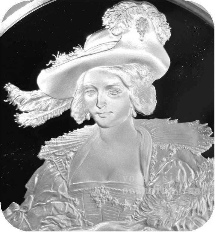Rare Édition Limitée Objet Rare Grand Peintre du Monde Peinture Chef-d'œuvre Femme de Rubens Portrait d'Hélène Argent Sterling Argent925 Médaille Collection de Pièces Insignes Tuile, artisanat en métal, en argent, autres