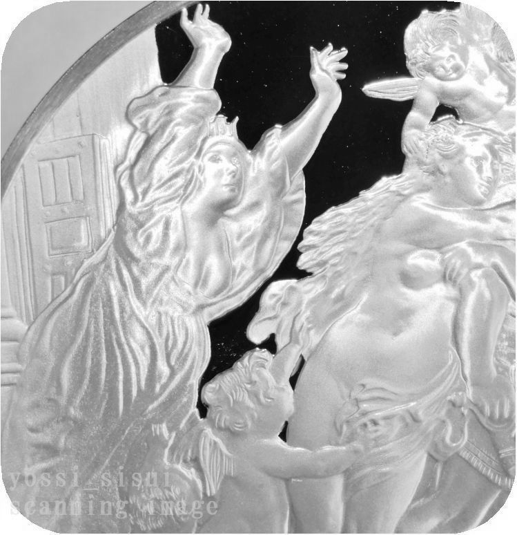 レア 限定品 世界の偉大なミュージアム 絵画 愛と美の女神ウェヌス 軍神マルス 記念品 純銀製メダル コインコレクション 記章, 金属工芸, 銀製, その他