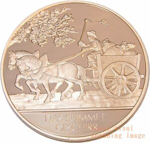 レア 限定品 美品 ドイツ 造幣局製 人類の技術史 馬の首輪 発明 運搬 輸送手段 純銀製 銀 メダル コイン 記章 スーベニア