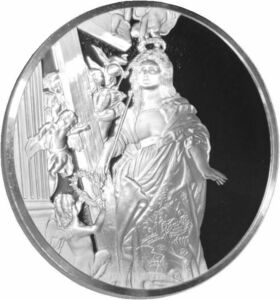 Art hand Auction Rare Limited Edition Great Altarpiece of the World Treasure of Painting Christian Chapel St. Helena Cross Sterling Silver Commemorative Medal Coin Collection Chapter Tablet, metal crafts, made of silver, others