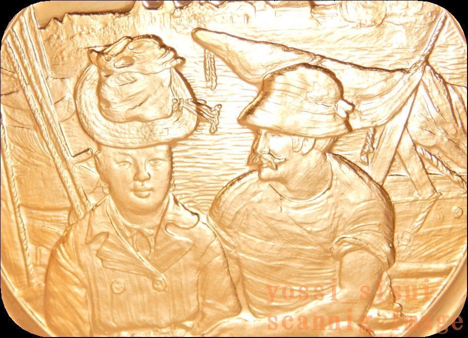 프랑스 조폐국 화가 에두아르 마네가 제작한 희귀한 한정품 그림 아르장퇴유 부조 순금 마감 스털링 실버 은메달 동전 명판, 금속 공예, 은으로 만든, 다른 사람