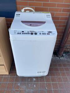 【s887】SHARP シャープ　6kg 全自動洗濯機　ES-TG60L 2013年製　☆現状品☆ らくらく家財便Cランク☆直接引取大歓迎！！