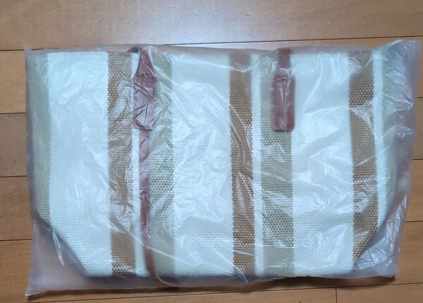 未使用 トートバッグ 肩掛け可 軽量 大容量 ベージュ系 バッグ エコバッグ