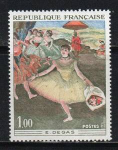 《f-396/絵画》フランス / 1970年・Edgar Degas作（Dancer with a Bouquet Saluting）　１種（未）
