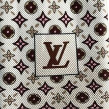 美品【定価3万超】LOUIS VUITTON ルイヴィトン ネクタイ モノグラム 高級シルク100% 正規品 刺繍ロゴ ベージュ メンズ 結婚式 成人式_画像5