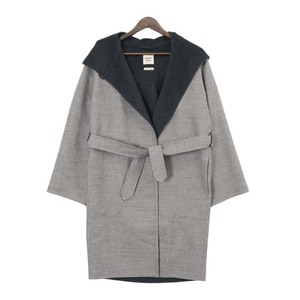  Hermes cashmere . LAP coat lady's gray HERMES used [ apparel * small articles ]