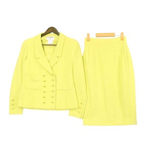  Chanel here Mark tweed setup P06227V04513 lady's yellow CHANEL used [ apparel * small articles ]