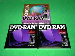  unopened unused TDK DVD-RAM 9.4GB 3 sheets pack 240min cartridge entering CPRM correspondence .PC data for 9.4GB cartridge entering 2 sheets 5 pieces set 