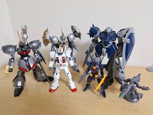 ガンプラ HG HGUC EG 完成品 ジャンク メッサー Rギャギャ ガルバルディリベイク ガンダム コアガンダムMk-II ティターンズ 5個セット