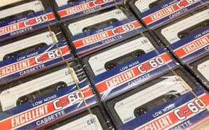 LOW NOISE EXCELLENT C-60 CASSETTE カセットテープ 14本 エクセレント 当時物 昭和レトロ 未使用 未開封 デッドストック 70年代 80年代