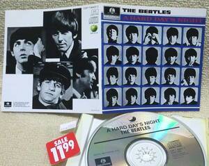 即決！【2点で送料無料】CD ビートルズ Beatles A Hard Day's Night 初期US盤 リマスター前のモノラル音源 歌詞・対訳カードのコピー付き