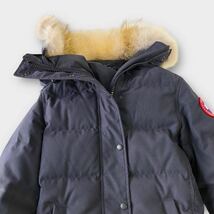 CANADA GOOSE カナダグースMackenzie Parka ロングダウンコート S/P ネイビー 2302JL サザビー ロゴワッペン コヨーテファー S〜M 中古_画像3