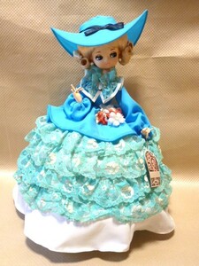  Showa Retro Poe z doll France doll doll blue light blue dress hat yutaka tag attaching 