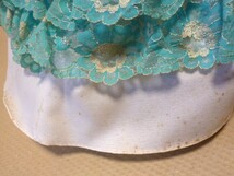 昭和レトロ ポーズ人形 フランス人形 ドール ブルー 水色 ドレス 帽子 ユタカ タグ付き_画像8