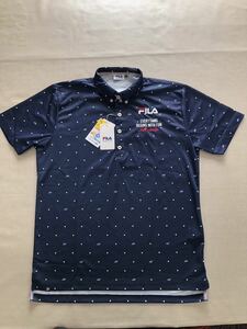 送料無料◆新品◆FILA GOLF ドット柄 半袖シャツ◆(LL) ◆742-674Y (NV)◆フィラ ゴルフ