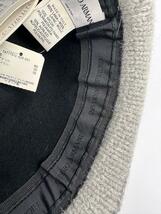 【極上品】ジョルジオアルマーニ 羊毛ハット 帽子 キャップ ブラック&グレー 黒 灰色 サイズ59 GIORGIO ARMANI 700176 7W115 00020_画像10