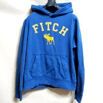 P1 Abercrombie&Fitch アバクロンビー&フィッチ 青色 ブルー L プルオーバー スウェット パーカー アバクロ アメカジ アメリカ 古着 メンズ_画像1