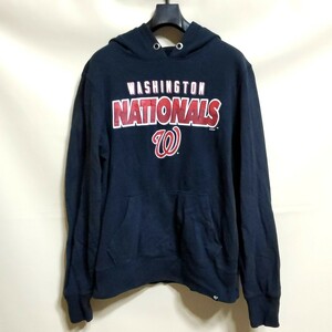 P2 47 紺色 L WASHINGTON NATIONALS スウェット プルオーバー パーカー カレッジ スポーツ NFL NBA MLB アメリカ 古着 00s 90s メンズ