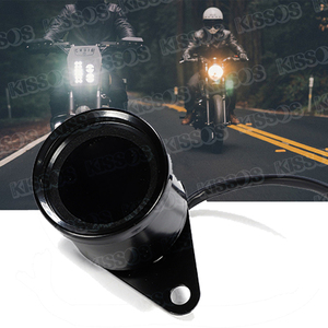 バイク デジタル スピード タコ メーター 12V LED 機械式 走行距離計 7色切替 バックライト 汎用 (ブラック)