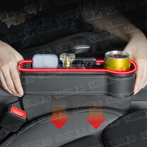 車用 シート サイド ポケット コンソール ボックス 隙間収納 ホルダー USB イルミネーション ライト 運転席 助手席 2個セット (ブラック)_画像4
