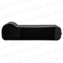 車用 シート サイド ポケット コンソール ボックス 隙間収納 ホルダー USB イルミネーション ライト 運転席 助手席 2個セット (ブラック)_画像6