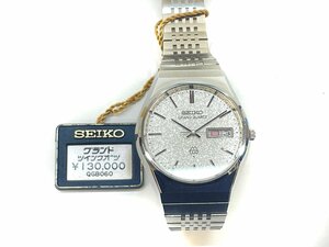 1円～ デッドストック SEIKO セイコー GRAND QUARTZ グランドクオーツ ツイン 9943-8020 シルバー タグ付き メンズ腕時計 ジャンク F12-92