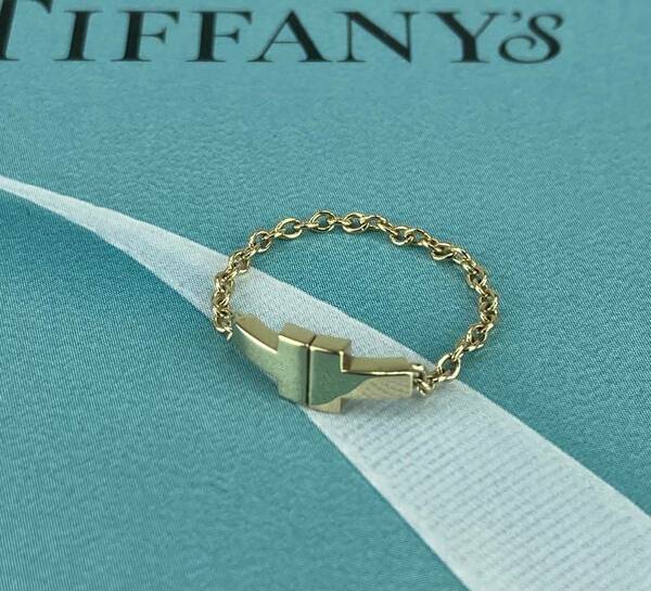 Tiffany＆Co. ティファニー T TWO チェーン リング Au750