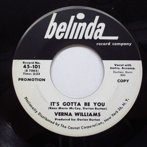 VERNA WILLIAMS-It's Gotta Be You / I'll Wait (Promo)