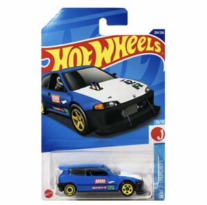 ホットウィール 2022　ホンダ シビック カスタム ブルー　HotWheels ベーシックカー HW J-IMPORTS