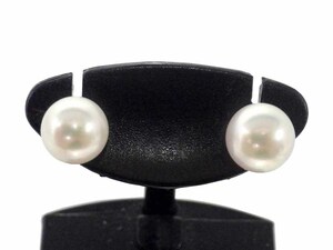 未使用品 アコヤパール6.8-6.9mm K18 ピアス　Jewelry Akoya-Pearl Earring