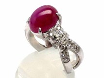 スタールビー ダイヤモンドリング Pt900 12.0g 12号　Jewelry StarRuby4.079ct Dia0.60ct Ring_画像2