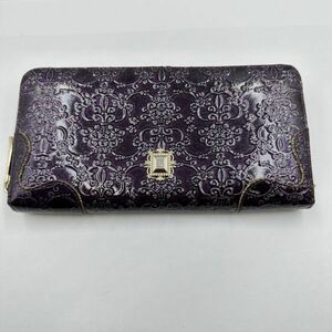 K125-J019567-5 ANNA SUI アナスイ レディース ウォレット 長財布 ラウンドファスナー パープル系 ファッション小物 ①