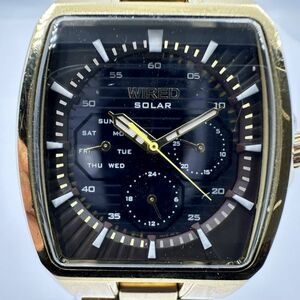 M192-I51-398 ◎ SEIKO セイコー WIRED ワイアード V14J-0BA0 ソーラー トリプルカレンダー アナログ メンズ 腕時計 約36mm 稼働 ①