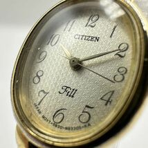 M175-I47-1043 ◎ CITIZEN シチズン Fill 5930-S75601 クォーツ 3針 アナログ オーバルケース レディース 腕時計 約18mm ①_画像3