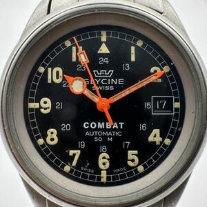 M171-J008955-4 ◎ GLYCINE グリシン COMBAT コンバット 自動巻き デイト 黒文字盤 3針 アナログ メンズ 腕時計 約38mm 稼働 ①