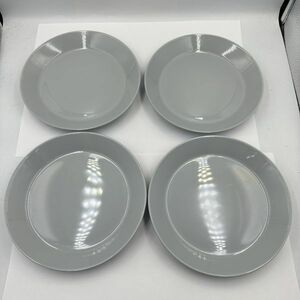 M124-T060289-4 Iittala イッタラ Teema ティーマ 皿 プレート 洋食器 パールグレイ 4点セット サイズ(約)21.5cm×2.2cm ①