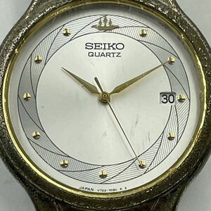 P396-W6-872 ◎ SEIKO セイコー QUARTZ クオーツ メンズ腕時計 V722-7040 デイト シルバー文字盤 アナログ 3針 フェイス約30mm ③