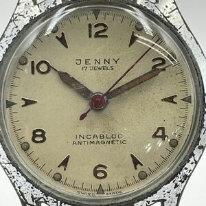 P348-J019742-1 ◎ JENNY ジェニー メンズ腕時計 手巻き 17石 インカブロック アンチマグネティック フェイス約29mm 稼働 ③