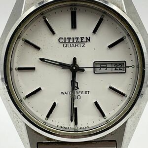 P310-88634-8 ◎CITIZEN シチズン メンズ腕時計 4-732014Y クオーツ デイデイト ホワイト文字盤 アナログ 3針 フェイス約33mm ③