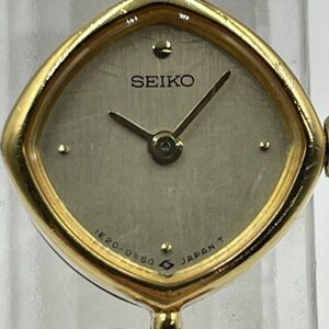 P306-I43-2230 ◎ SEIKO セイコー レディース腕時計 1E20-5280 クオーツ ゴールド文字盤 アナログ 2針 アンティーク フェイス約13mm ③